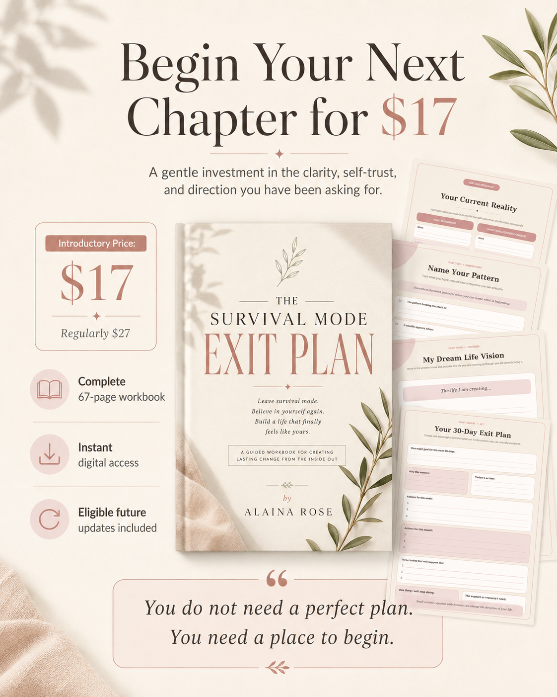The Survival Mode Exit Plan | A Guided Workbook to Feel Like Yourself Again