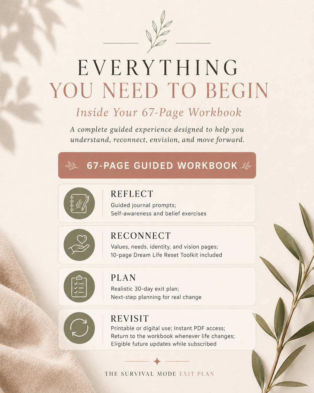 The Survival Mode Exit Plan | A Guided Workbook to Feel Like Yourself Again