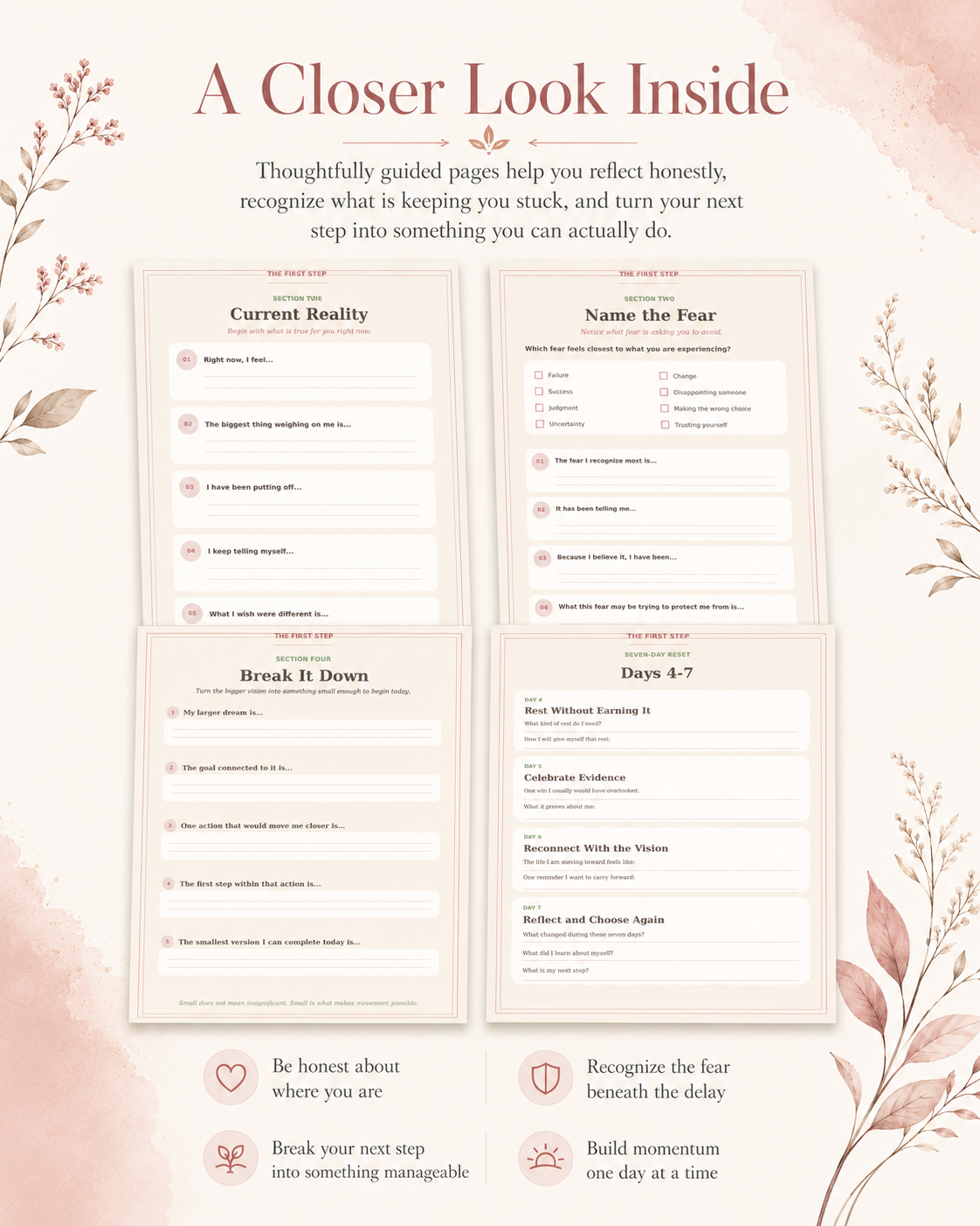 The First Step | A Guided Workbook to Stop Overthinking and Move Forward