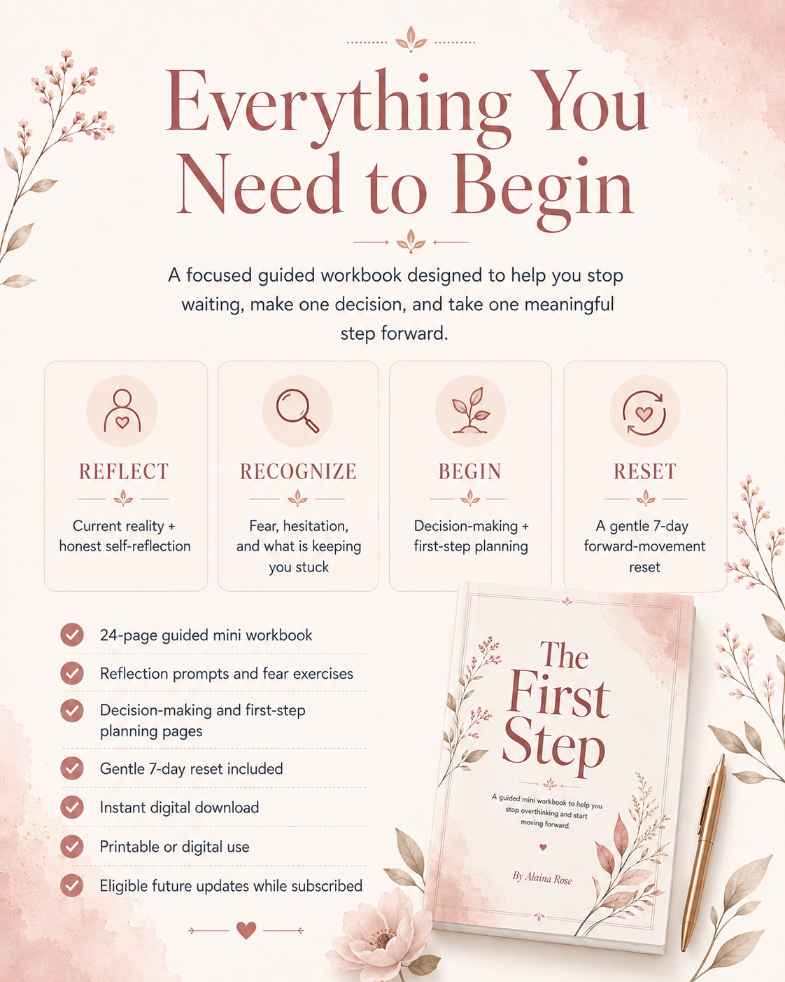 The First Step | A Guided Workbook to Stop Overthinking and Move Forward