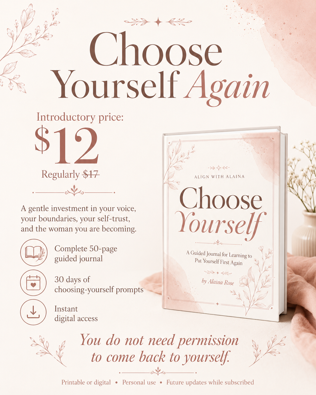Choose Yourself | A Guided Journal for Putting Yourself First Again